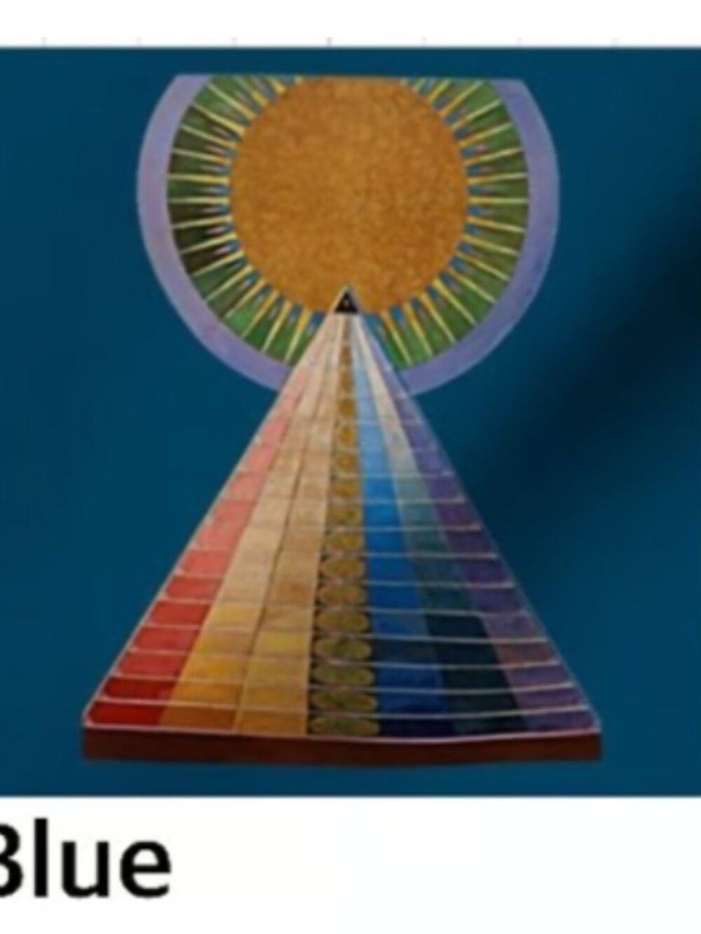Hilma af Klint, Altarpiece on Blue - Cotton Fabric Swatch